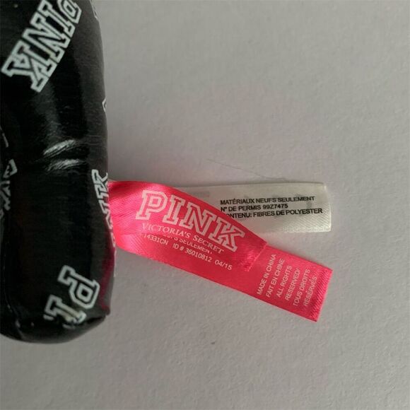 Victoria's Secret PINK Black & White Vinyl Dog Plush Limited Edition - Picture 7 of 7